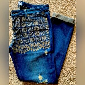 PAIGE JOSEPHINE DESTRUCTED JEANS, SIZE 30